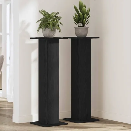 vidaXL Planteholder 2 stk, Sort, 30 x 30 x 95 cm, Konstrueret træ