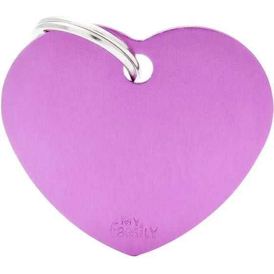 MyFamily Hundetegn Basic Hjerte, stort - Lilla