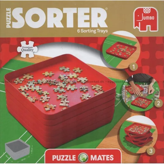 Jumbo Sorteringsbakker til puslespil 6 stk. 20x20 cm, sort