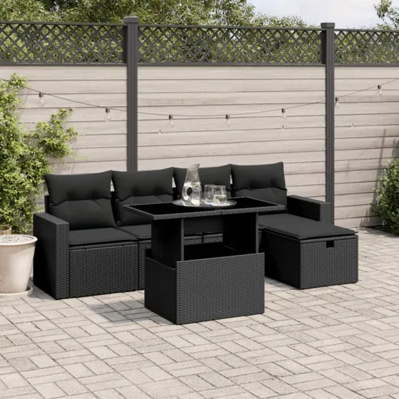 Sofasæt Til Haven 6 Dele Med Hynder Polyrattan - Beige og Grå