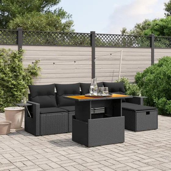 Sofasæt Til Haven 6 Dele Med Hynder Polyrattan - Beige og Grå