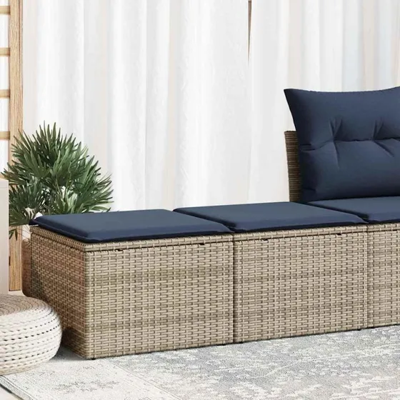 vidaXL 2-delet havesofasæt med hynder i polyrattan og akacietræ, grå