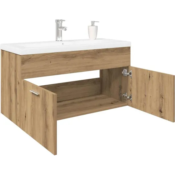 vidaXL Vaskeskab med indbygget vask, Engineered Wood