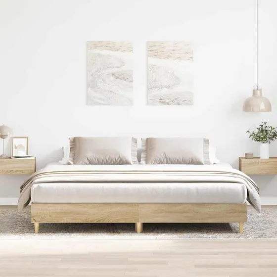 vidaXL Sengestel 180x200 cm Konstrueret Træ Sonoma-eg