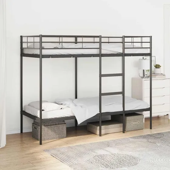 vidaXL Køjeseng 75x190 cm stål sort