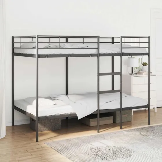 vidaXL Køjeseng Uden Madras 107x203 cm Sort Stål