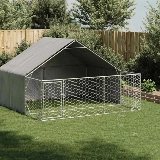 vidaXL Udendørs hundegård 3x3x1,9 m galvaniseret stål