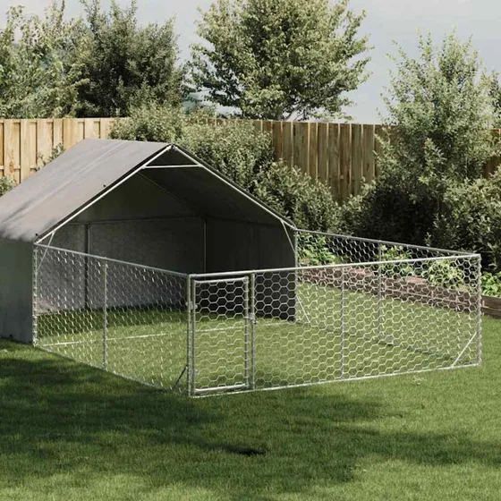 vidaXL Udendørs hundegård 6x3x1,9 m galvaniseret stål