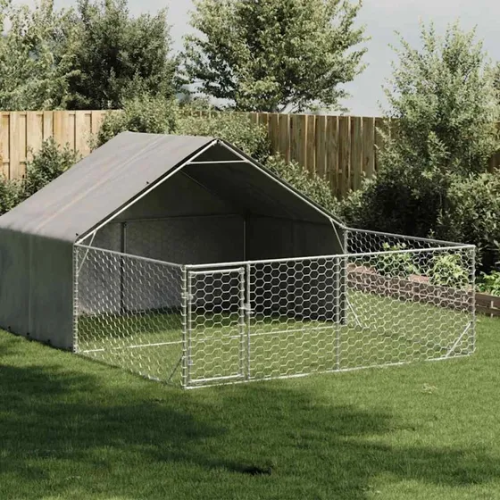 vidaXL Udendørs hundegård 5x3x1,9 m galvaniseret stål