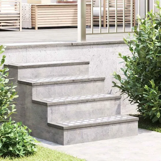vidaXL Trappe Tredje 4 stk Sølv 70 x 20 cm Aluminium