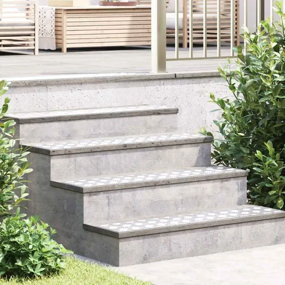 vidaXL Trappe Tread Rektangulær 4 stk Sølv 100 x 20 cm Aluminium