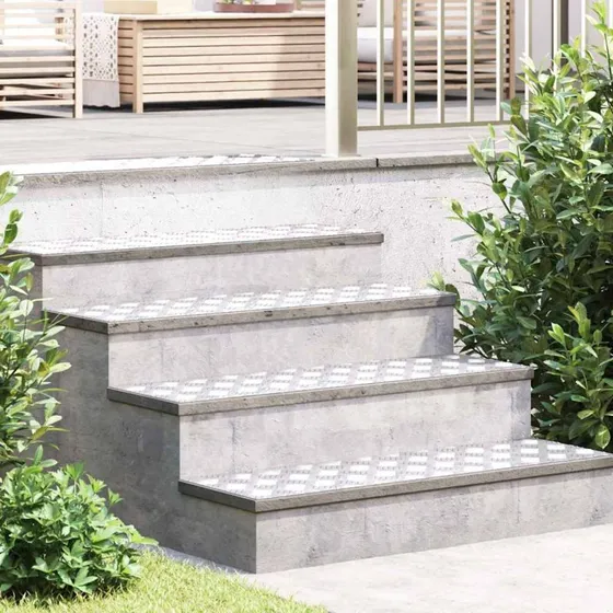 vidaXL Trappe Tread Rektangulær 2 stk Sølv 100 x 30 cm Aluminium
