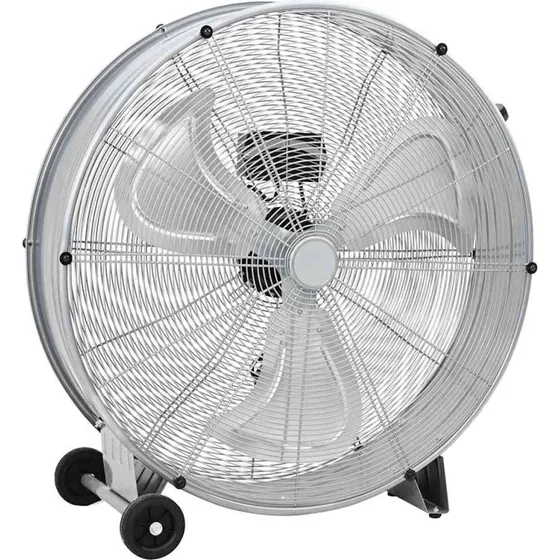 vidaXL Tromleventilator med hjul, 79 x 37 x 82 cm, Sølv, Aluminium
