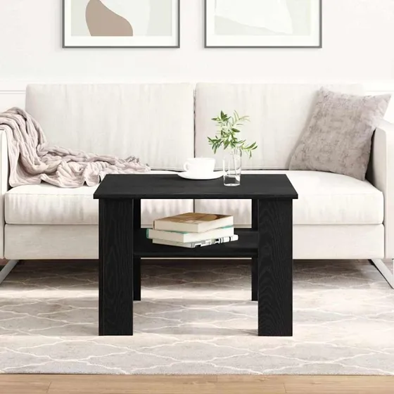 vidaXL Sofabord Sort Eg 60 x 60 x 42 cm Konstrueret Træ