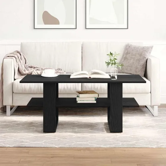 vidaXL Sofabord Sort Eg 102 x 55 x 42 cm Konstrueret Træ