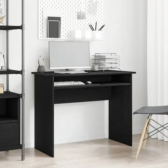 vidaXL Skrivebord 90x50x74 cm konstrueret træ sort