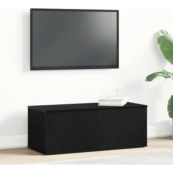 vidaXL TV-skab med skuffe, Sort, 80x34x30 cm, Konstrueret træ