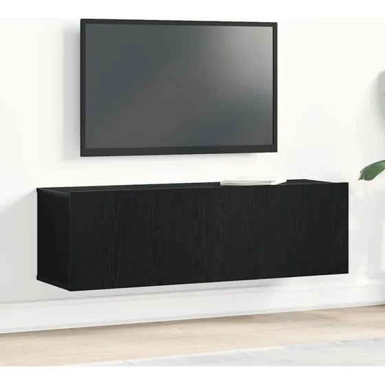 vidaXL Vægmonteret TV-skab Sort 100 x 30 x 30 cm Konstrueret Træ