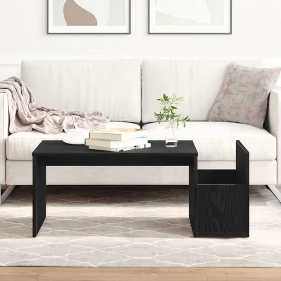 vidaXL Sofabord Sort Eg 90 x 45 x 35 cm Konstrueret Træ
