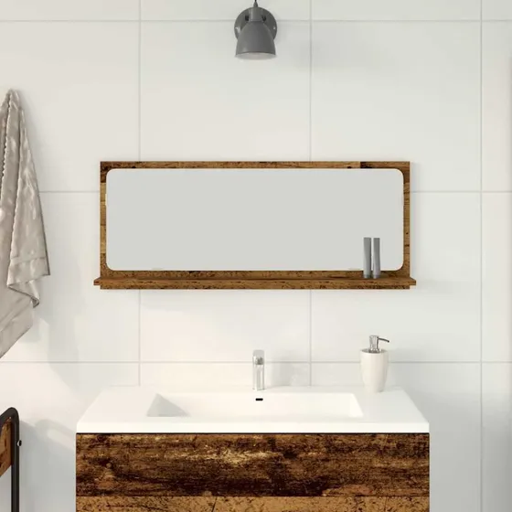 vidaXL Spejlhylde Gammelt Træ 90 x 10,5 x 37 cm Konstrueret Træ