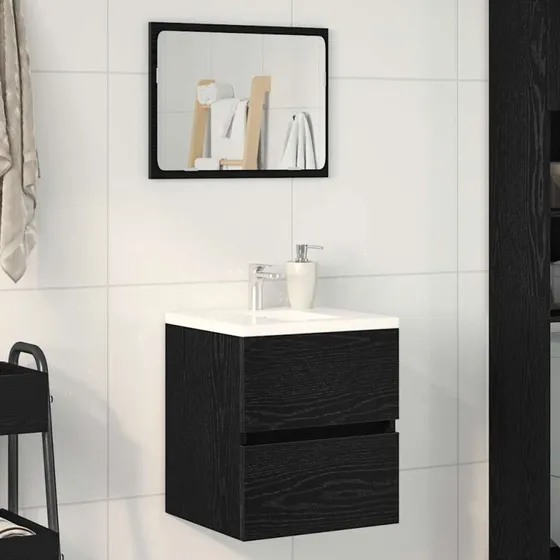 vidaXL Underskab til Håndvask 41x38,5x45 cm Konstrueret Træ Sort-eg