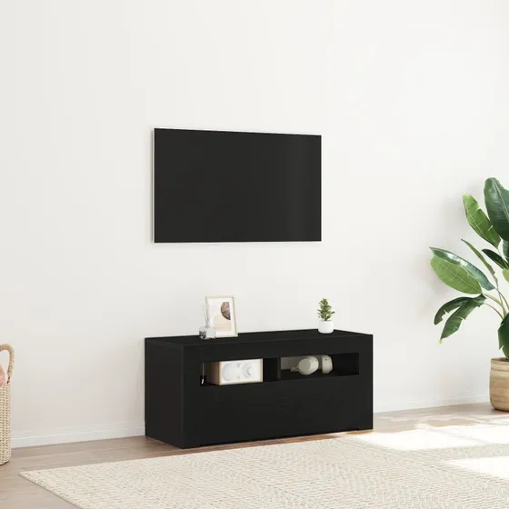 vidaXL TV-skab Sort 90 x 35 x 40 cm Konstrueret træ