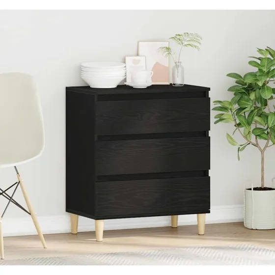 vidaXL Sideboard med skuffe, Sort eg, 60 x 35 x 70 cm