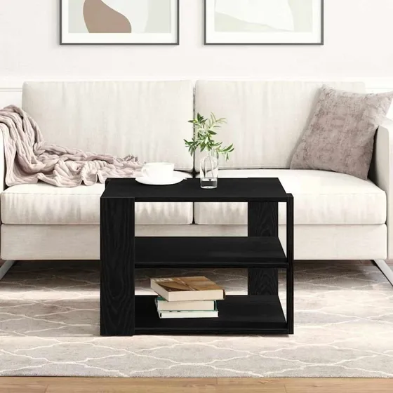 vidaXL Sofabord Sort Eg 59,5 x 59,5 x 40 cm Konstrueret Træ
