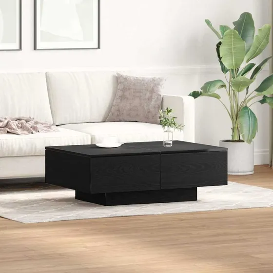 vidaXL Sofabord Sort Eg 90 x 60 x 31 cm Konstrueret Træ