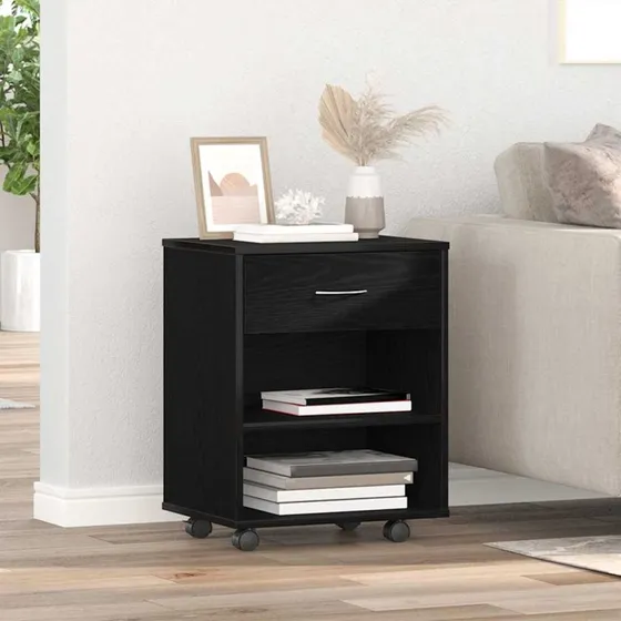 vidaXL Opbevaringsskab Sort Eg 46 x 36 x 59 cm Konstrueret Træ