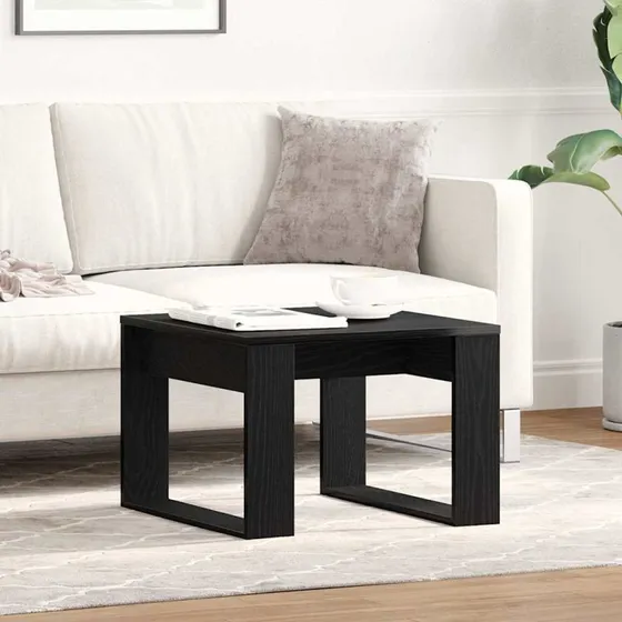 vidaXL Sofabord Sort Eg 50x50x35 cm Konstrueret Træ