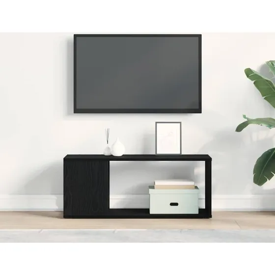 vidaXL Vægmonteret TV-møbelsæt, Sort, 80 x 24 x 32 cm, Konstrueret Træ