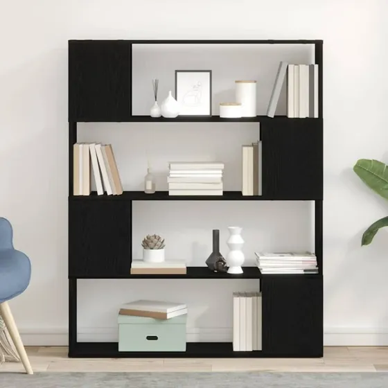 vidaXL TV-møbelsæt, Sort, 100 x 24 x 124,5 cm, Konstrueret træ