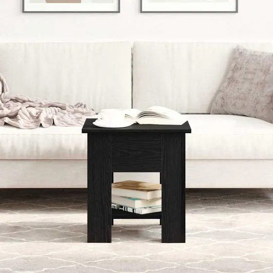 vidaXL Sofabord Sort Eg 40x40x42 cm Konstrueret Træ