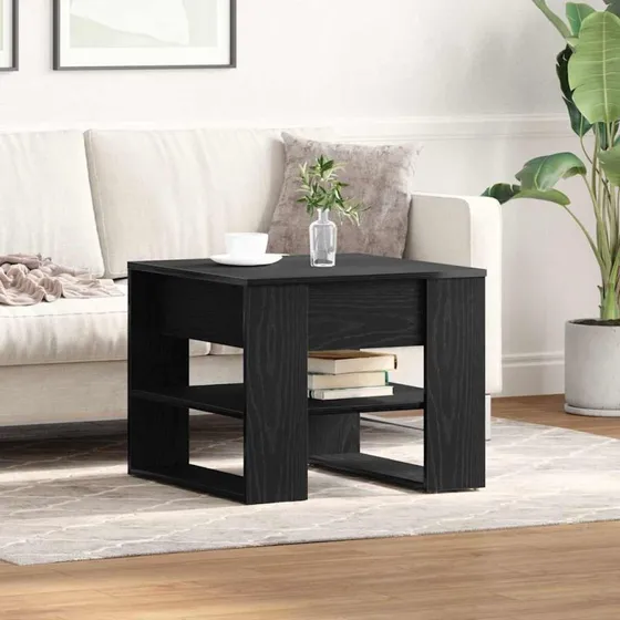 vidaXL Sofabord Sort 55,5 x 55 x 45 cm Konstrueret Træ