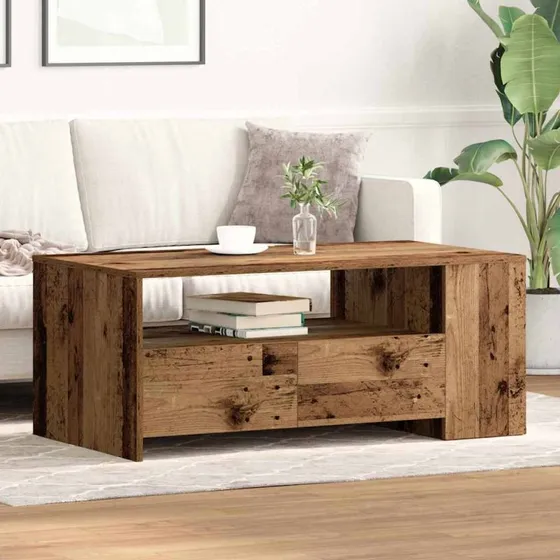 vidaXL Sofabord Gammelt Træ 102 x 55 x 43,5 cm Konstrueret Træ