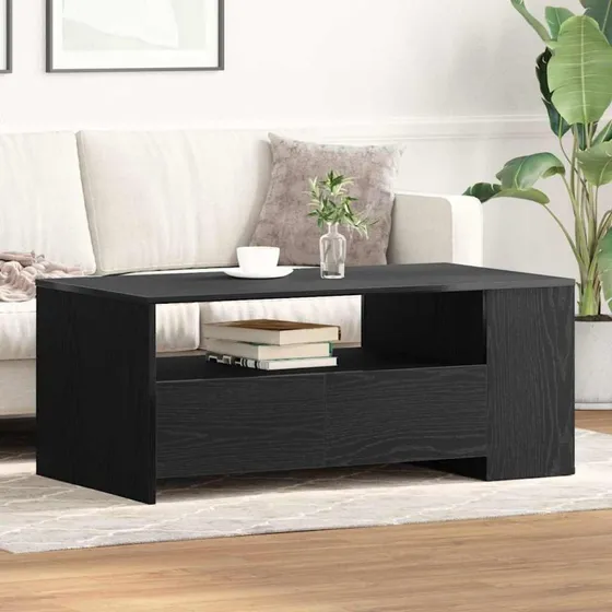 vidaXL Sofabord med skuffe, sort, 102 x 55 x 43,5 cm, konstrueret træ