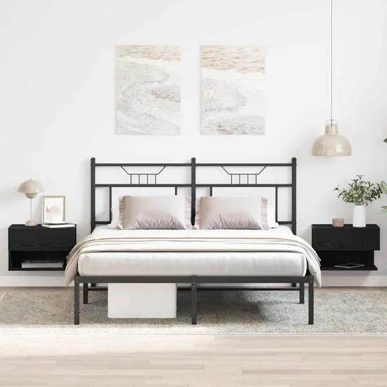 vidaXL Natskab 2 stk Sort Eg 46 x 30 x 30 cm Konstrueret Træ