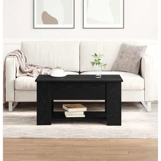 vidaXL Sofabord Sort 79 x 49 x 41 cm Konstrueret Træ