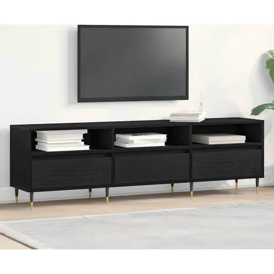 vidaXL TV-skab med skuffe, Sort, 150 x 30 x 44,5 cm, Konstrueret træ