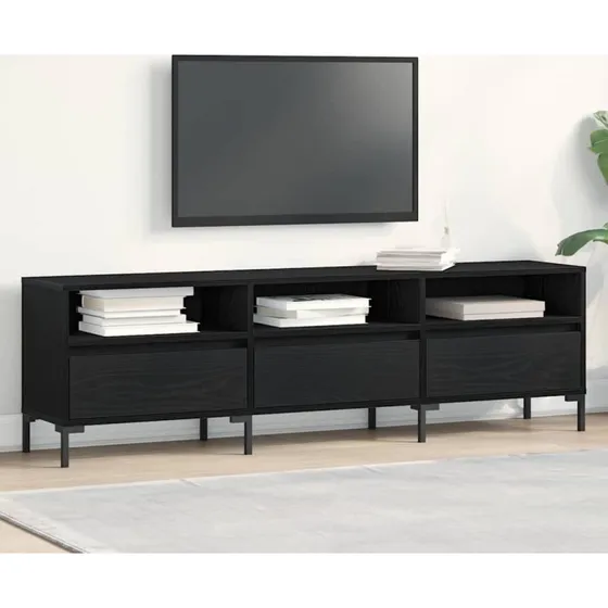 vidaXL TV-skab Sort 150 x 30 x 44,5 cm Konstrueret træ