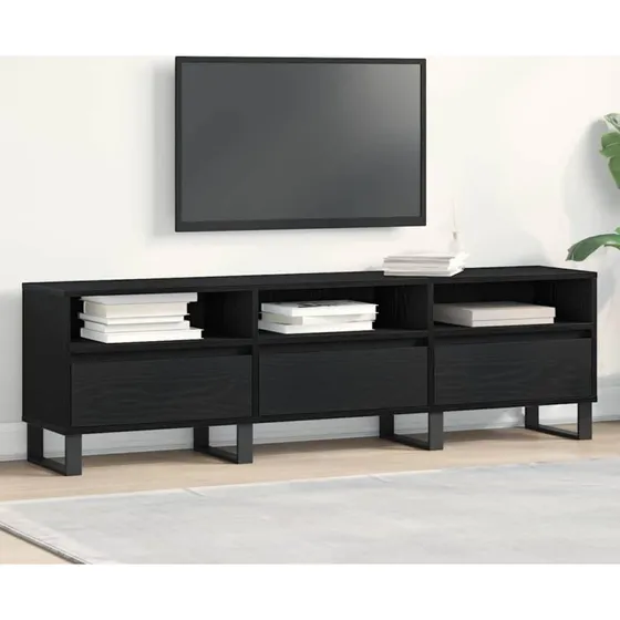 vidaXL TV-skab med skuffe, Sort, 150 x 30 x 44,5 cm, Konstrueret træ