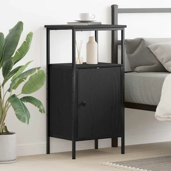 vidaXL Natskab Sort Eg 41 x 31 x 80 cm Konstrueret Træ