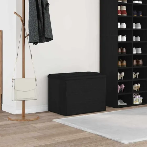 vidaXL Opbevaringsbænk Sort Eg 62 x 42 x 45 cm