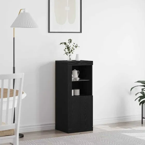 vidaXL LED Sideboard Sort 41 x 37 x 100 cm Konstrueret Træ