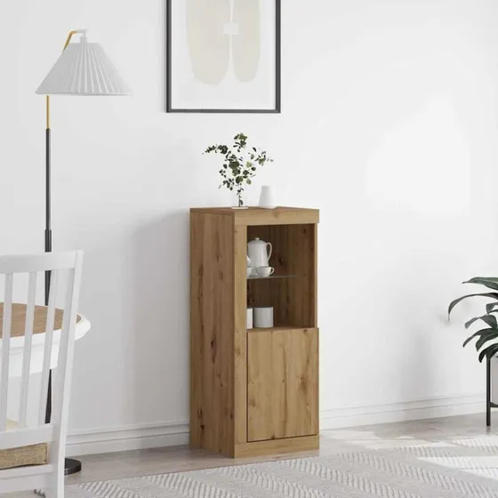 vidaXL LED Sideboard Brun 41x37x100 cm Konstrueret Træ