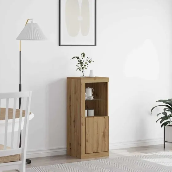 vidaXL LED Sideboard Artisan Egetræ 41 x 37 x 100 cm
