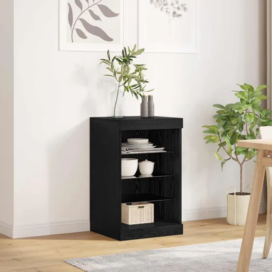 vidaXL LED Sideboard Sort Eg 41x37x67 cm