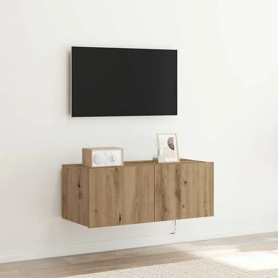 vidaXL Artisan Egetræ TV-vægskab 80 x 35 x 31 cm