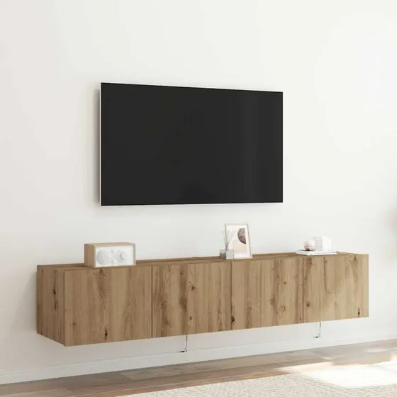 vidaXL Artisan Egetræ TV-vægskab 2 stk, 80 x 35 x 31 cm